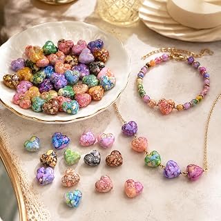 20pcs Heart Shape Beads for Jewelry Making Bracelet Necklace DIY Craft Making