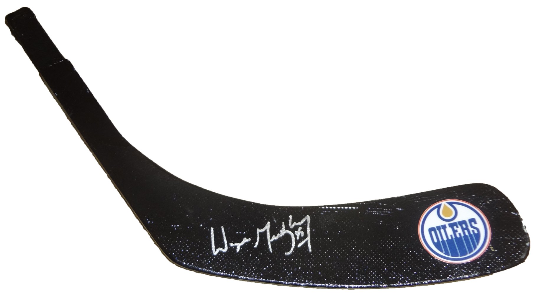 Wayne Gretzky Autographed Edmonton Oilers Logo Black Stick Blade W/PROOF, Pictur