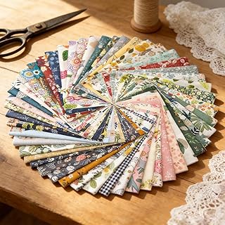 50 Pieces 4" x 4" Twill Fabric Squares, Floral Printed Pre-Cut Patchwork Fabric for Sewing, Crafting and Crafting Projects