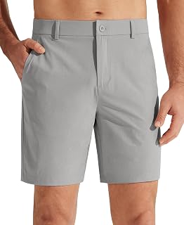 Libin Mens Golf Shorts 7" 9" Casual Work Shorts Flat Front Hybrid Lightweight Quick Dry Water Resistant