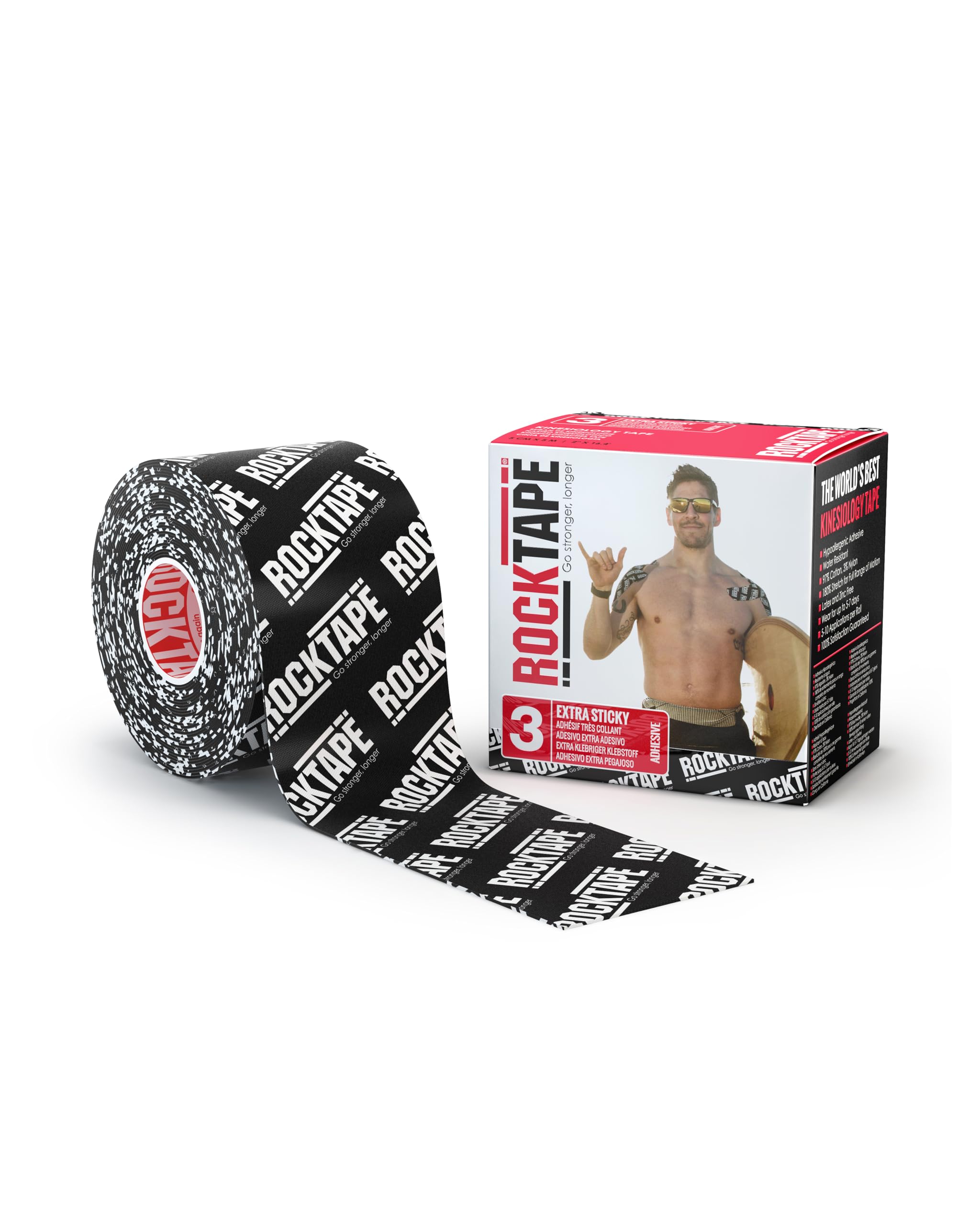 RockTape Extra Sticky Kinesiology Tape - Athletic Tape for Muscle Pain Relief, I