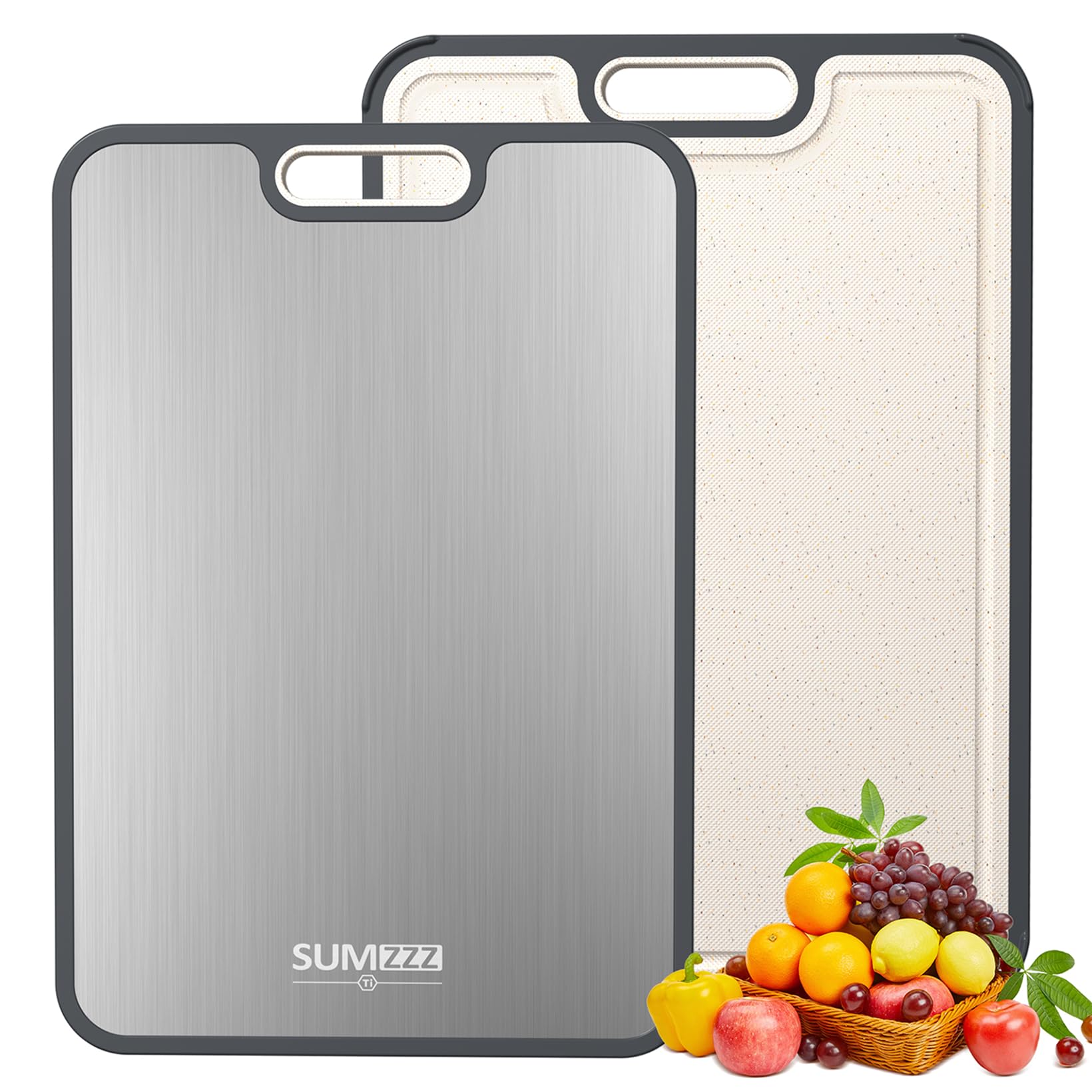 Titanium Cutting Board for Kitchen, Pure Titanium/PP, Size 16”×11” | Food Grade 