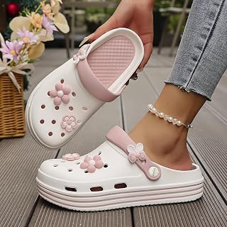 Women's Slip-on Clogs Breathable Round Toe Thick Sole Casual Padded Shoes for Beach Indoor Outdoor Use
