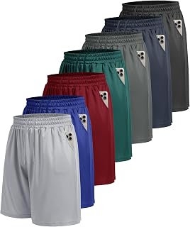 BOOJO 5 Pack Athletic Gym Mens Shorts with Pockets Quick Dry for Basketball