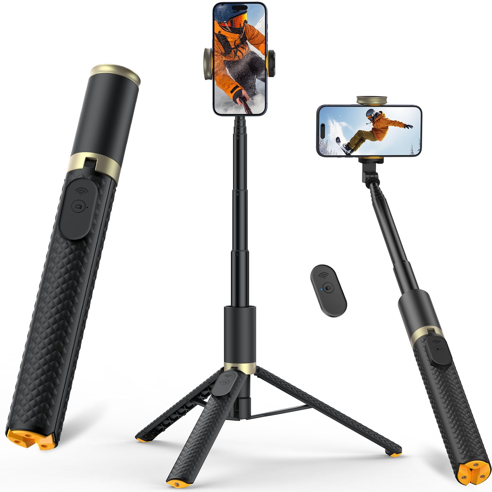 Tripod for iPhone, Selfie Stick with Remote, Stable & Durable Phone Tripod | Por