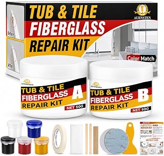 Bath Tub Repair Kit White, Fiberglass Tub and Shower Repair Kit for Porcelain Sink, Acrylic Bathtub, Tile and Toilet, Color Match Filler for Chips, Cracks, Dents, Holes
