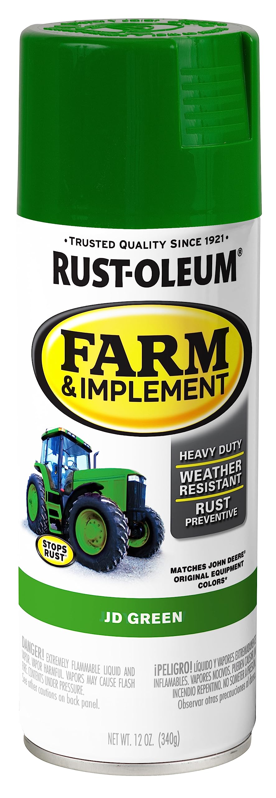 Rust-Oleum Farm & Implement JD Green Spray Paint | Tractor & Implement Coating, 
