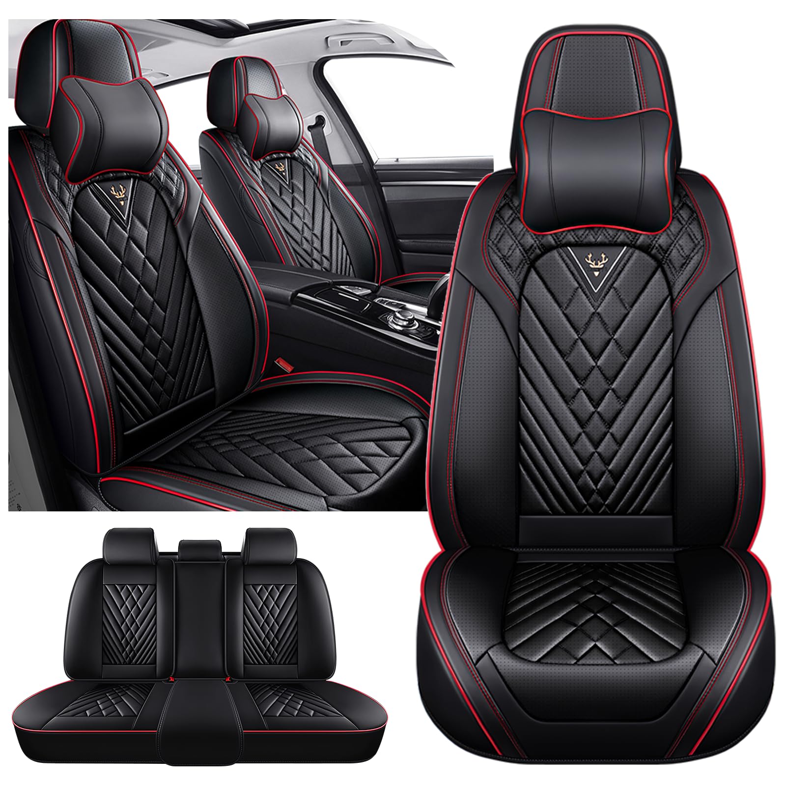 Car Seat Covers for Ford Explorer 2000-2026, Waterproof Nappa Leather Car Seat P