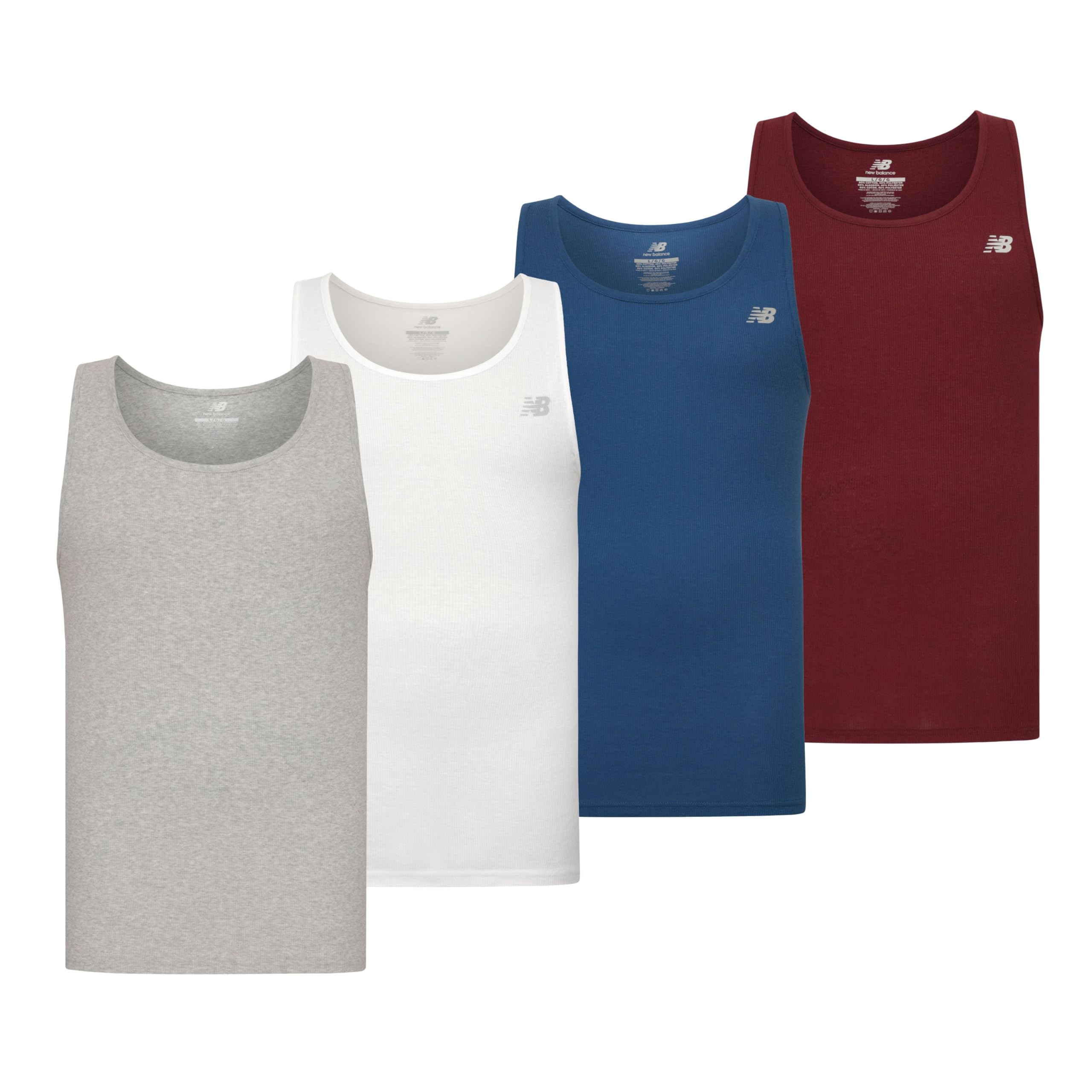 New Balance Mens Cotton Rib Tank Top 4 Pack