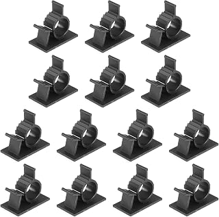 Adhesive Cable Ties 13-16mm Nylon Cable Ties Adjustable Wall Mount Cable Holder for Wall, Office, Home, Under Desk, Black, 14 Pack
