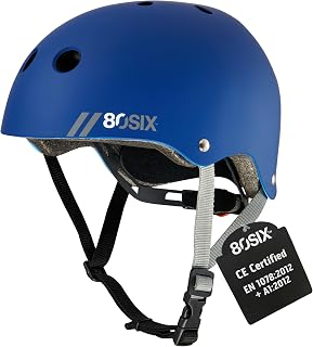 80SIX Multi-Sport Skateboard Helmet with Adjustable Fit Dial for Kids, Teens, Adults-Certified Hardshell Protective Scooter, Bike Helmet for Cycling, Skateboard, BMX, Inline Skate