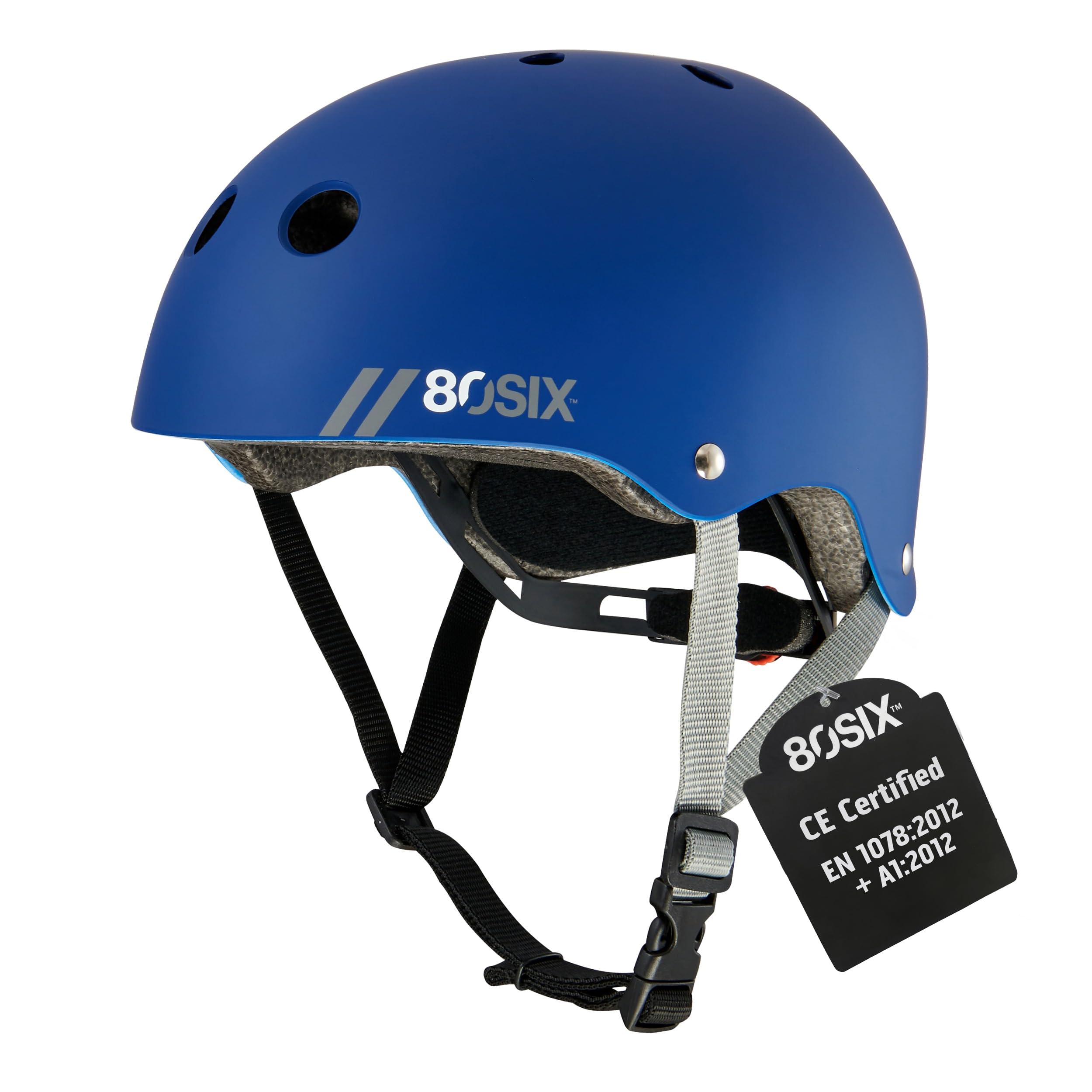 80SIX Multi-Sport Skateboard Helmet with Adjustable Fit Dial for Kids, Teens, Ad