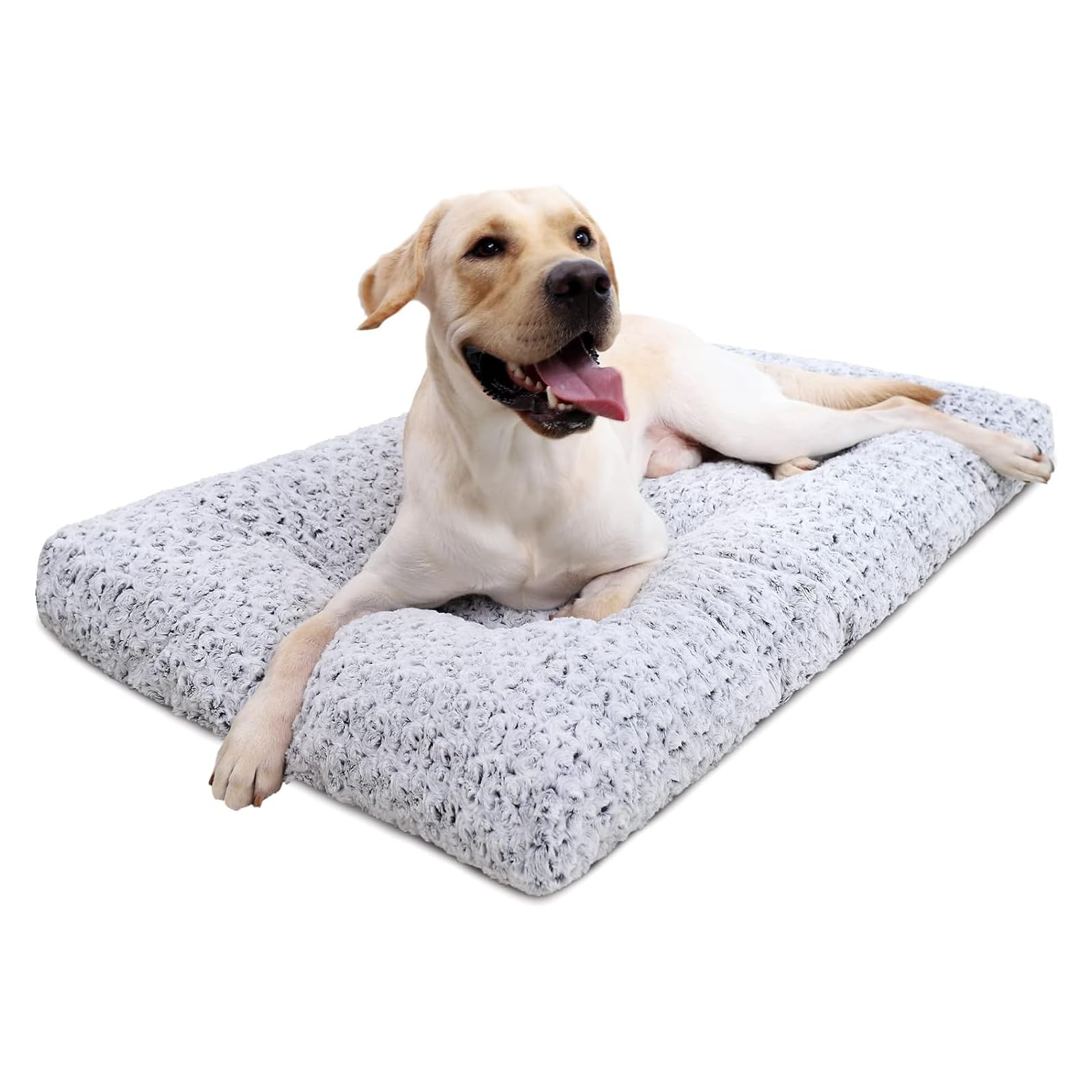 KSIIA Washable Dog Bed Medium Size Dog Crate Bed Plush Pet Mat 35"x23" Gray | De