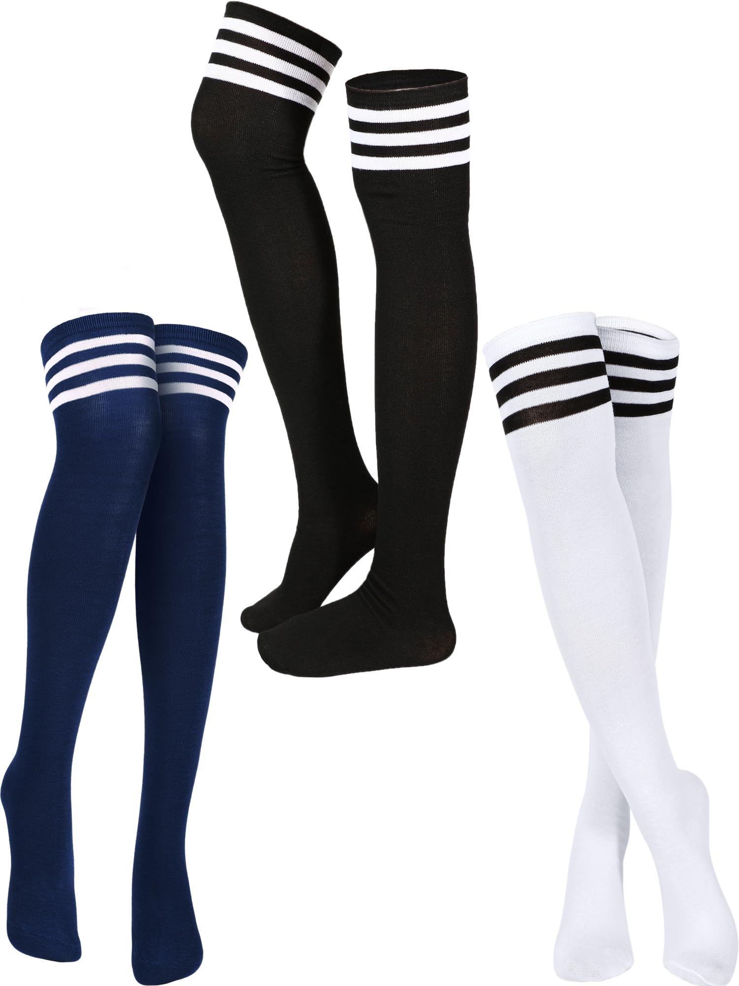 SATINIOR 3 Pairs Thigh High Socks