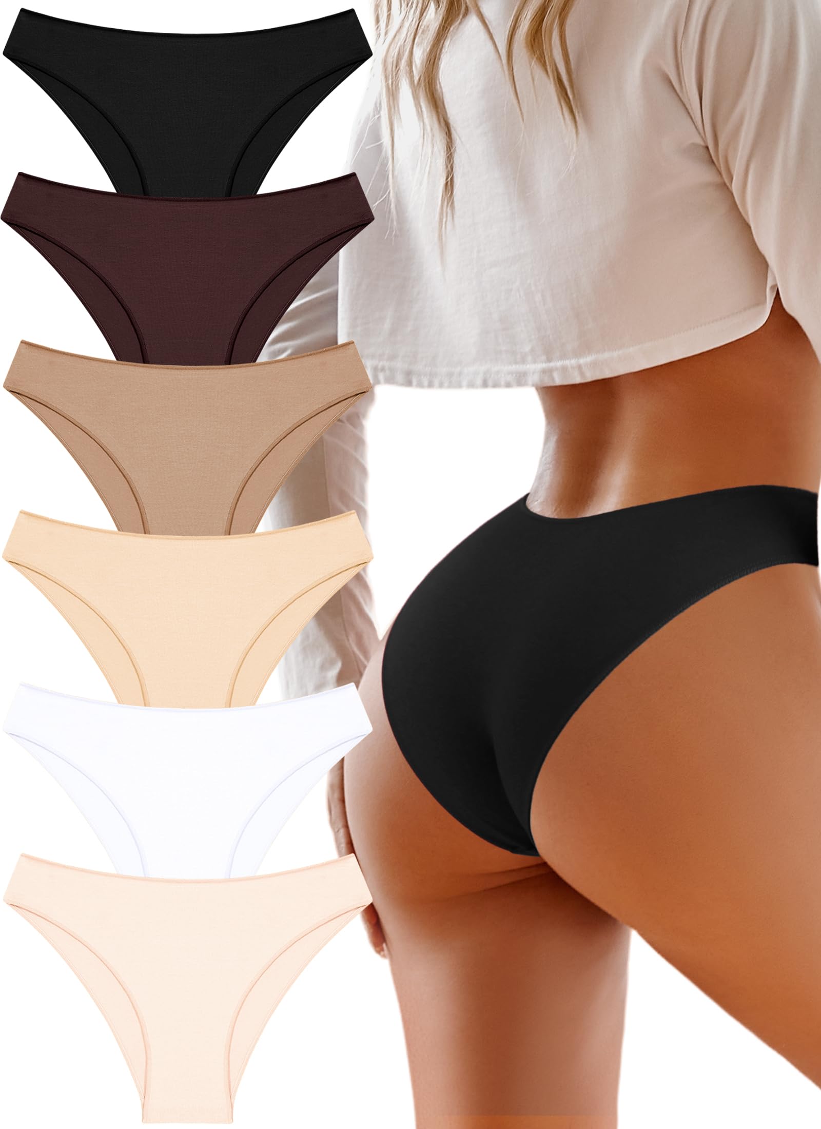 Cotton Underwear Womens Sexy Cheeky Bikini Panties Lingerie Outfits 6 pack