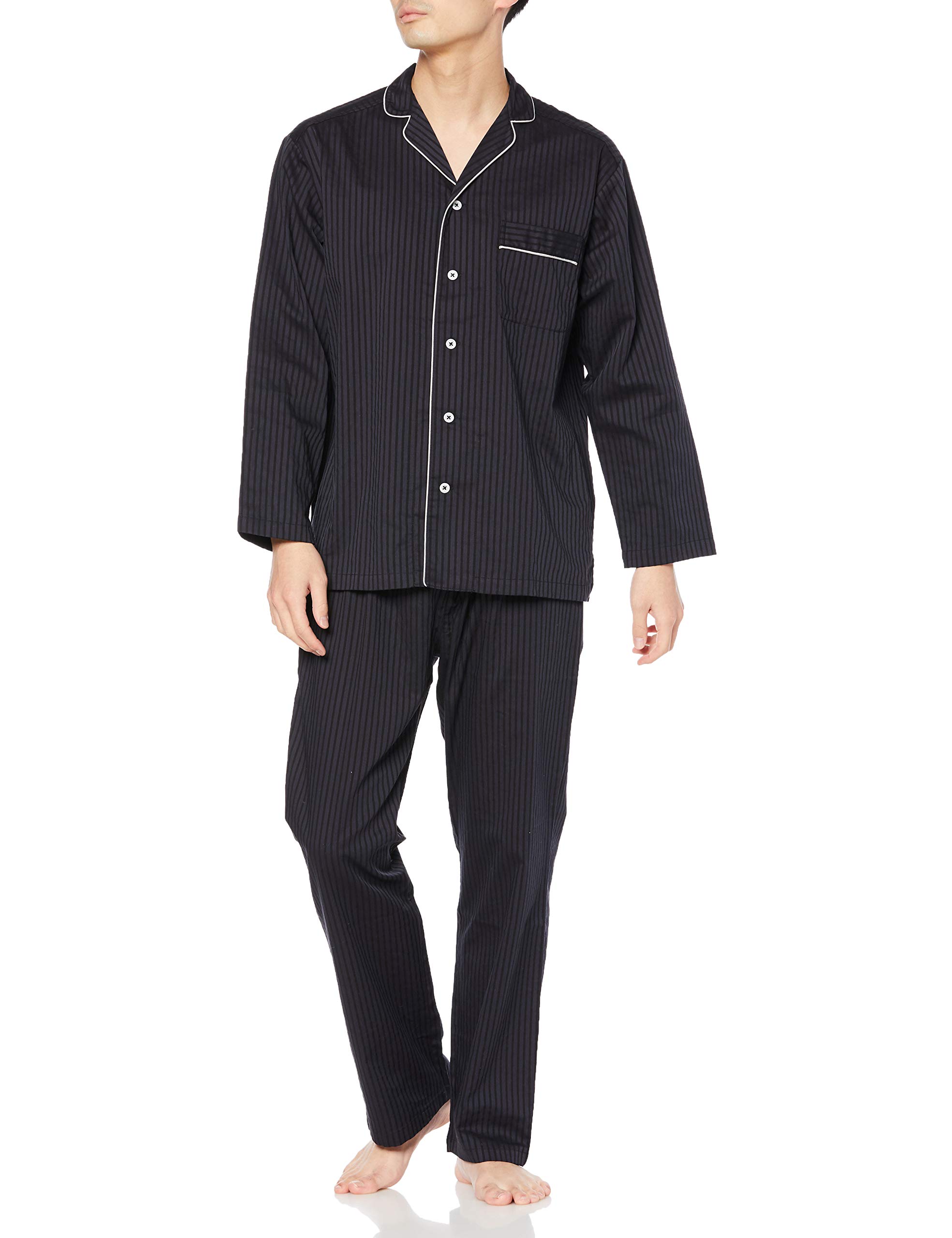 GUNZE Men's Pajamas KaiminNavi Comfortable Sleep Navigation with Silk, Long Slee