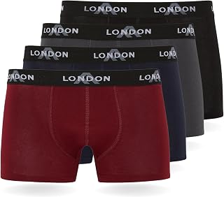 FM London Pack of 4/8 Men's Boxer Shorts with Elastic, Super Comfortable