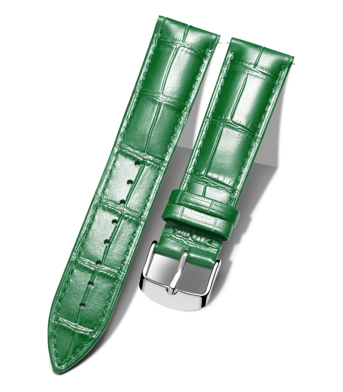 BINLUN Leather Watch Strap 10mm-24mm Crocodile Design Alligator Quick Release Re