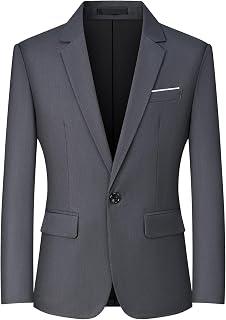 Men's Blazers Slim Fit Sport Coat One Button Lightweight Mens Suit Jacket