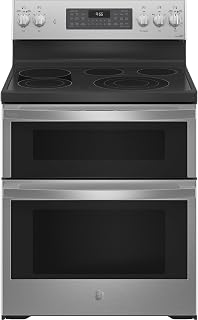 GE Profile 30 in. 5 Burner Element Smart Free-Standing Double Oven Electric Range in Fingerprint Resistant Stainless PB965YPFS