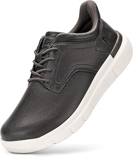 FitVille Slip-on Shoes Men's Extra Wide Leather Shoes Comfortable Loafers Non-Slip Casual Shoes Lightweight Casual Business Walking Shoes Low Shoes Moccasins for Wide Feet