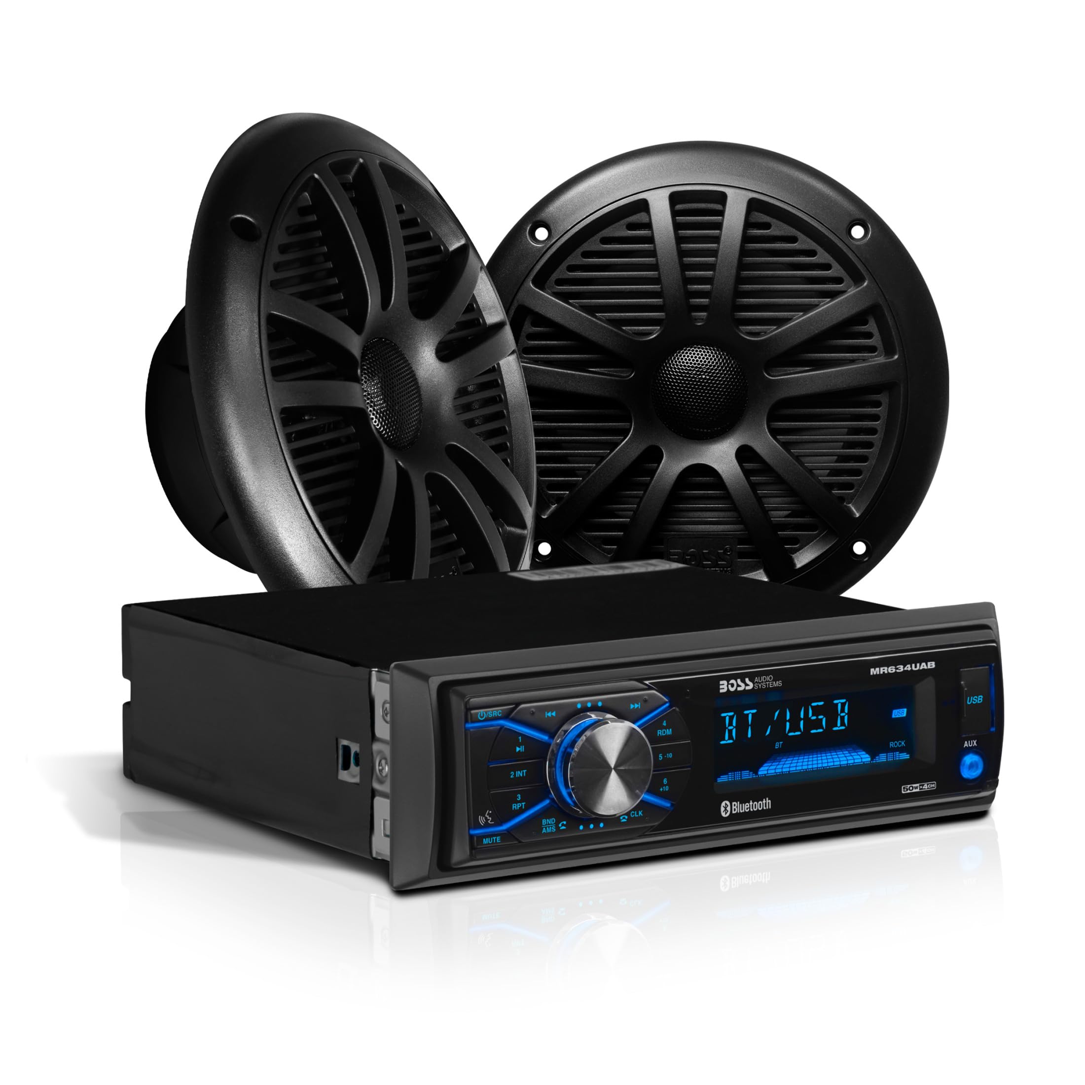 BOSS Audio Systems MCKG634B.6 Marine Boat Stereo, 6.5 Inch Speakers (Pair) | AM/