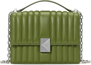 kate spade new york Deco Leather Flap Chain Crossbody, Women's Shoulder Bag