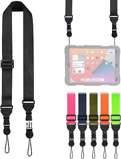 FIEIL Adjustable Shoulder Strap, Nylon Camera Strap, Comfortable Neck Strap for iPad, Cellphone Tablet, Camera, Laptop, Binocular, Luggage Bag (Black Universal Lanyard)