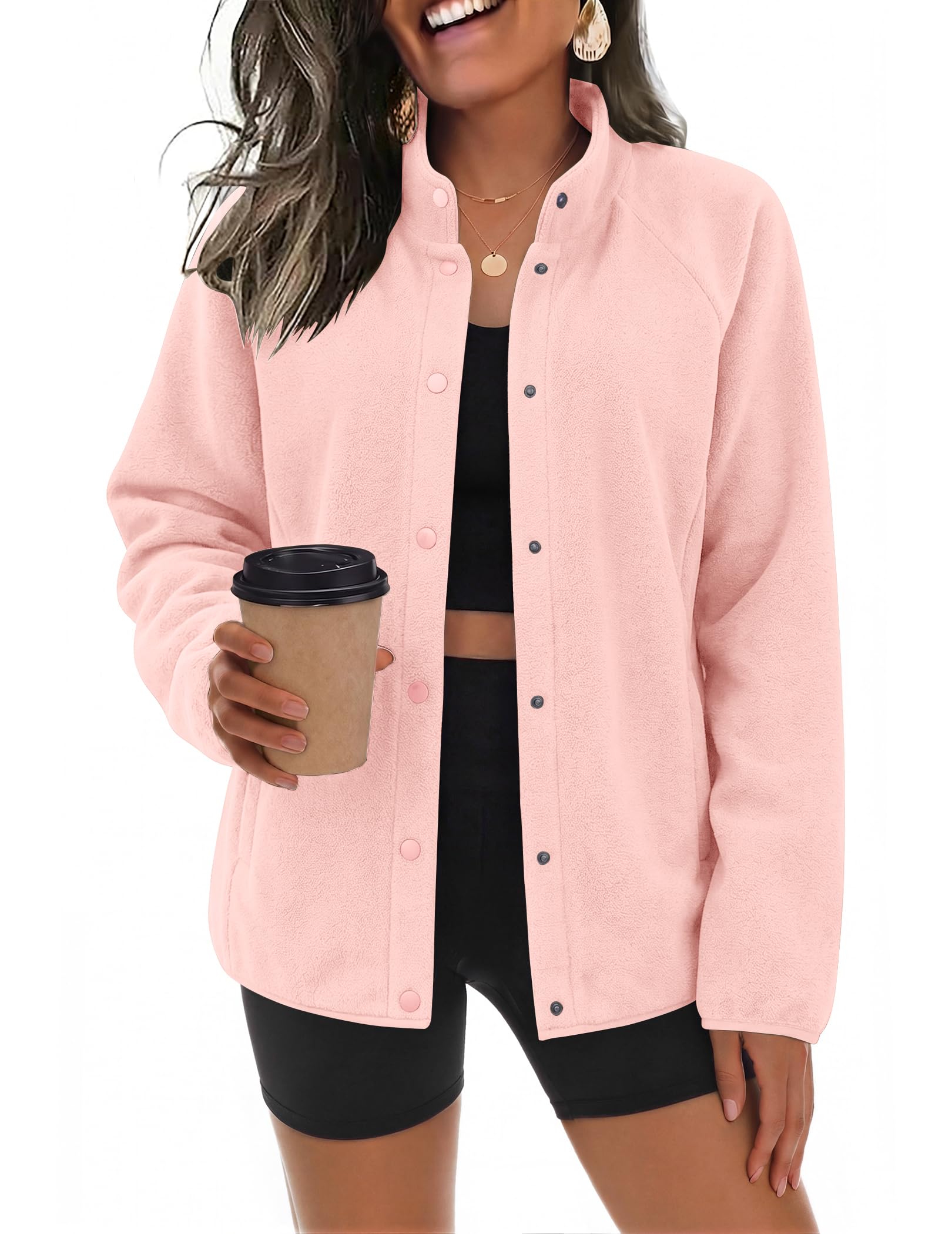 Zeagoo Chaquetas de forro polar para mujer, ropa de otoño, abrigo de invierno co