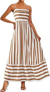 PRETTYGARDEN Vestito Estivo da Donna, con Spalline Sottili, Stampa Floreale, Stile Bohémien, per Feste e Matrimoni