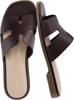 CUSHIONAIRE Voyage Cutout Strap Slides for Women, Slip On Summer Flats, Trendy Footwear, Comfortable Vacation Style Sandals for Women 2025