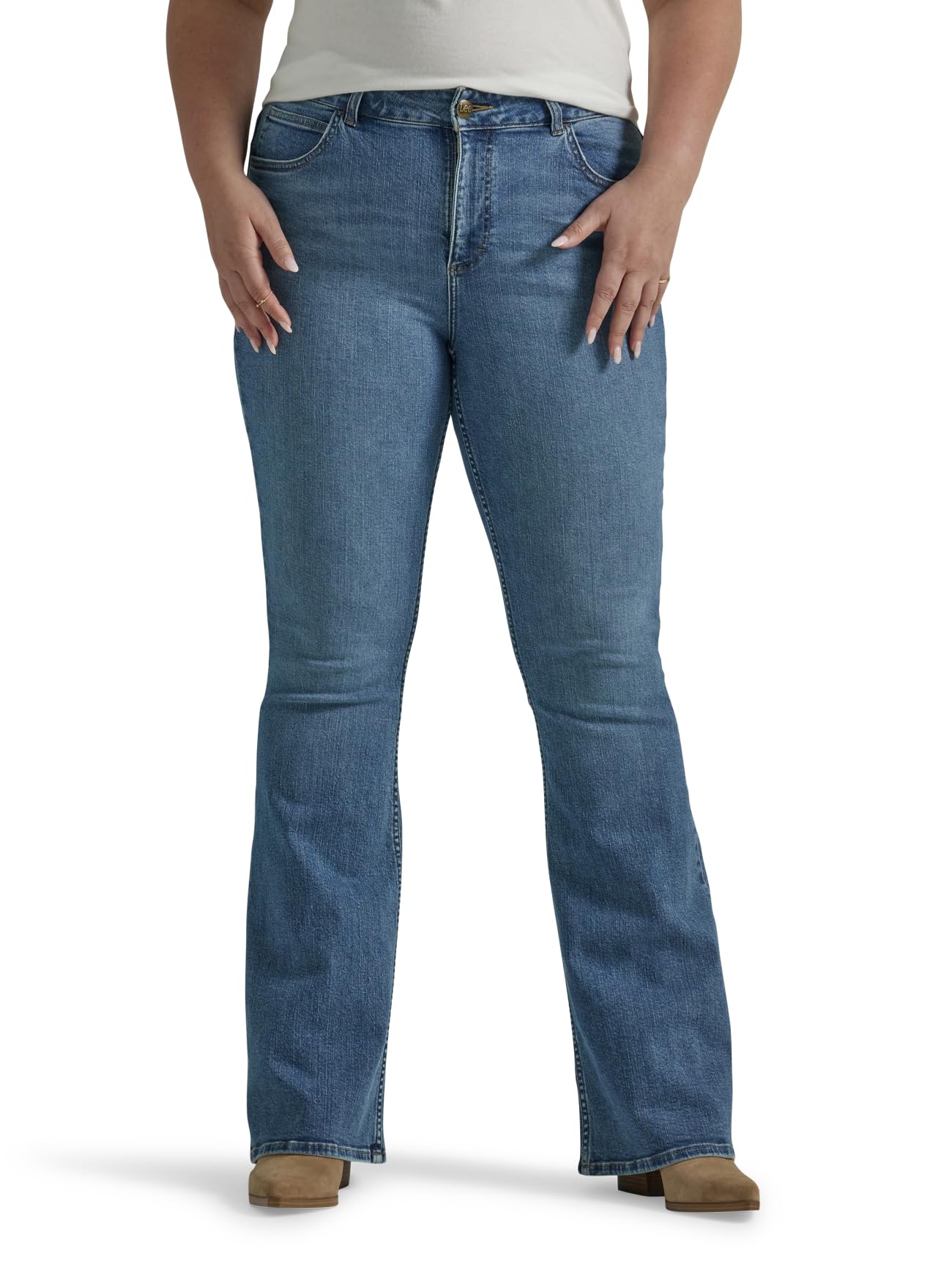 [LEE] Jeans Plus Size Legendary Mid Rise Flare Jean Women's Inner Strength Blue