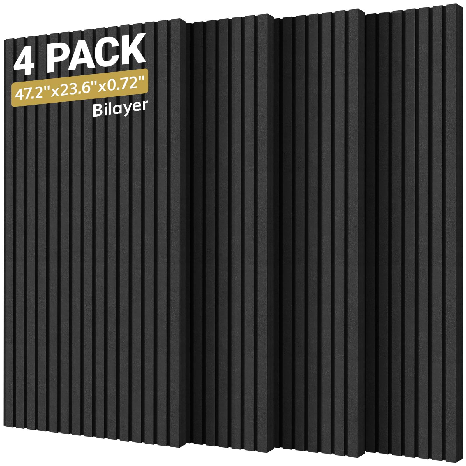 TONOR Dual-Layer Thickened Acoustic Wall Panels-4 Pack 47.2"x23.6"x0.72" | Self 