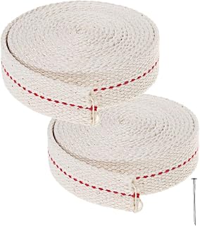 2 Rolls Cotton Oil Lamp Wick, 3/4 Inch x 6.5 Ft, Replacement Flat Wick | Flat cotton material, cut to size, fits oil lamps and oil lanterns, 13 ft total length