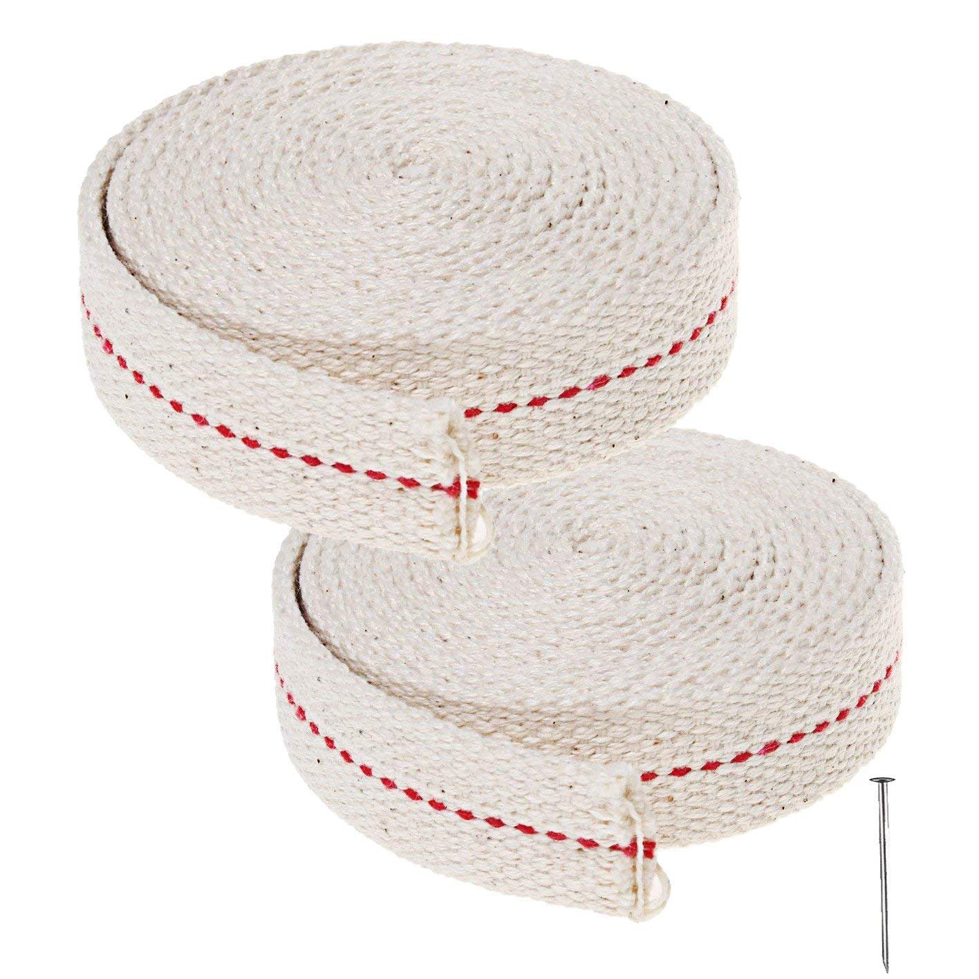 2 Rolls Cotton Oil Lamp Wick, 3/4 Inch x 6.5 Ft, Replacement Flat Wick | Flat co