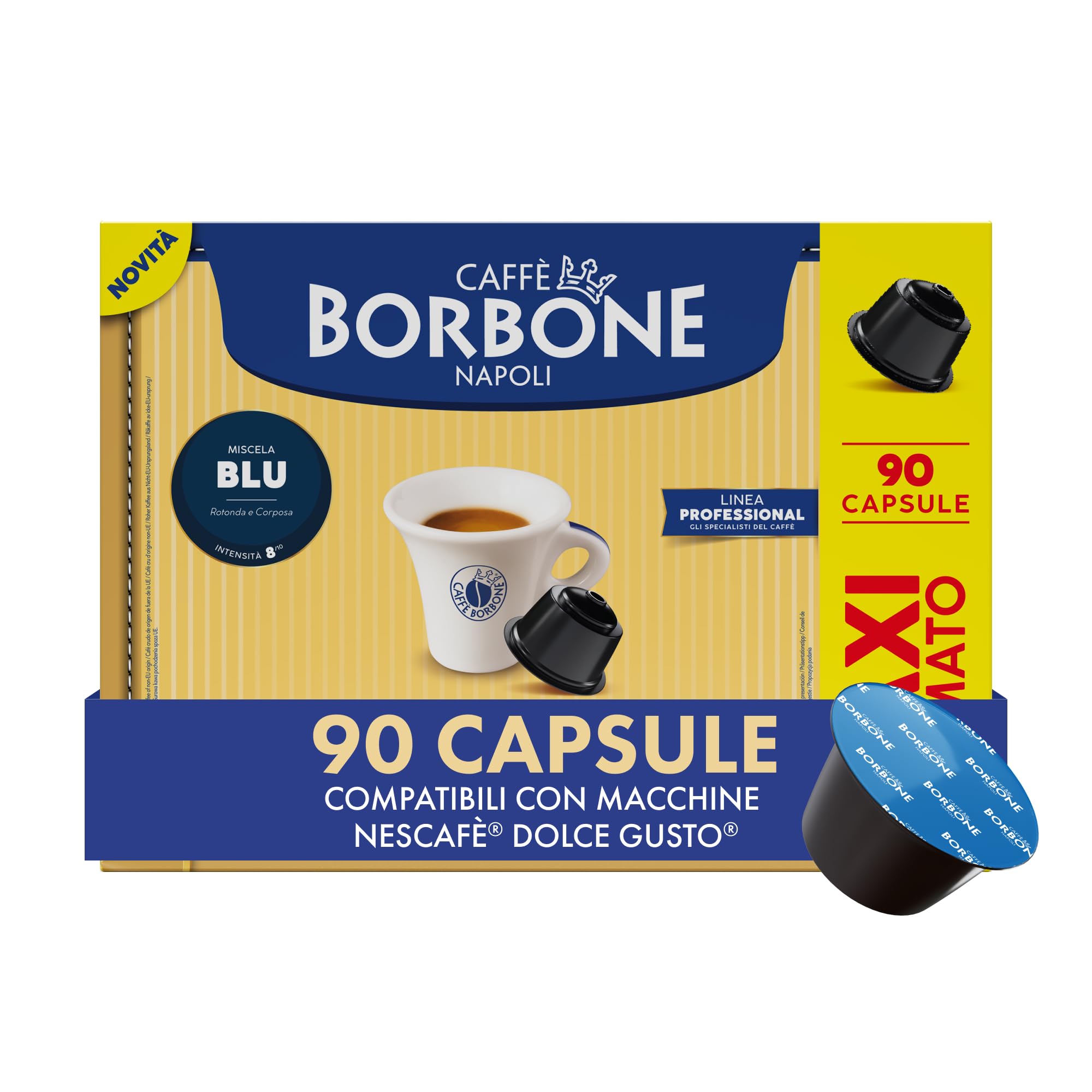 Caffè Borbone Blu Blend - 90 Capsules - Compatible with Nescafè®* Dolce Gusto® M