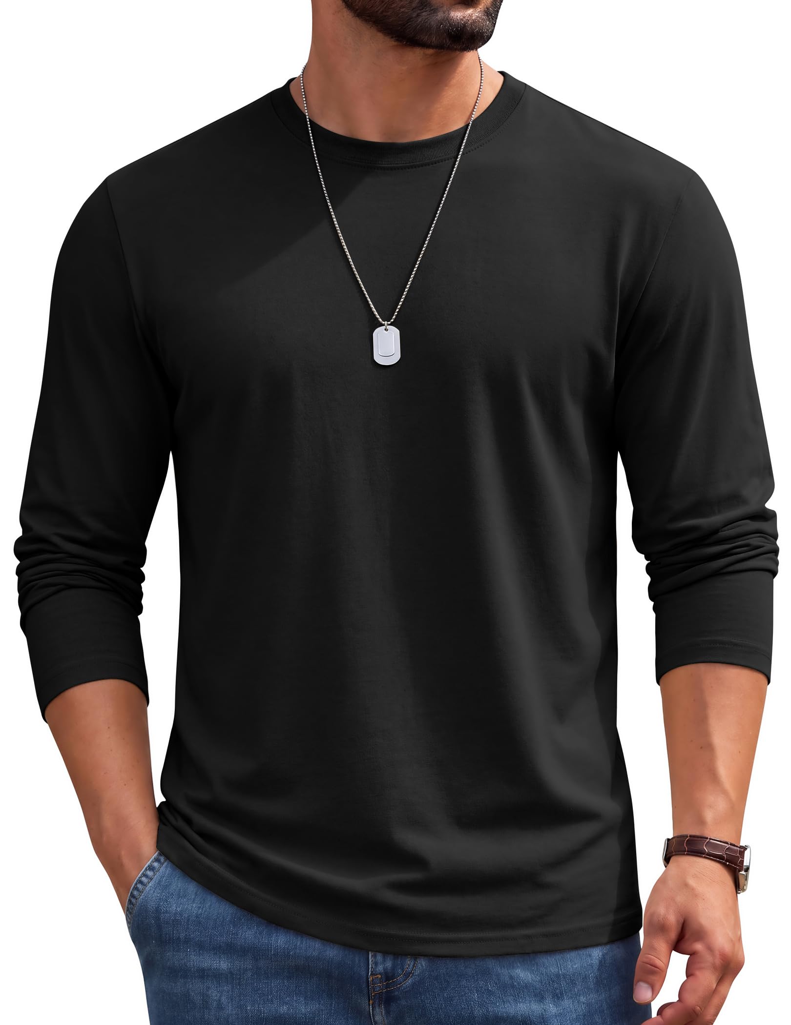 COOFANDY Mens Heavyweight T Shirt 100% Cotton T-Shirt Short Sleeve Crew Neck Tee