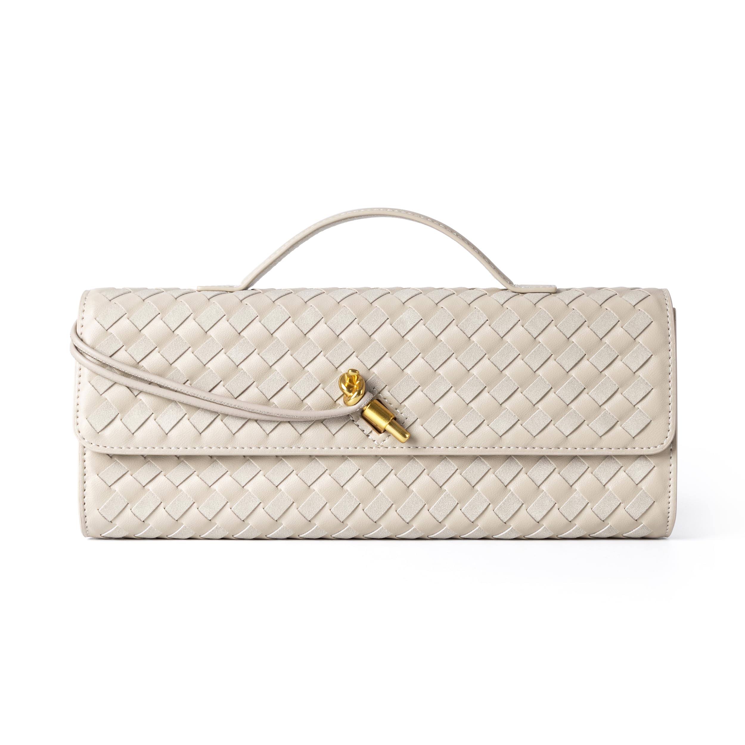Joryin Woven Purse for Women Evening Clutch Woven Leather & Suede Handbags Cross