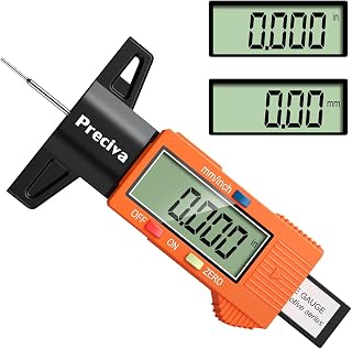 Preciva Tyre Tread Depth Gauge UK, 0-25.4mm/Inch for Cars, Trucks, Orange