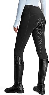 FitsT4 Sports Women's Winter Full Seat Riding Tights Fleece Lined | Thermal Horse Riding Pants Silicon Grip Equestrian Breeches Pants, 3 Pockets, High Waist Support, Warmth-Keeping