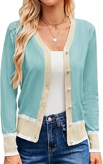 GRACE KARIN Cardigan Sweaters for Women Fall Lightweight Cropped Cardigan