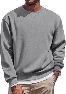 COOFANDY Felpa girocollo in pile da uomo casual pullover a maniche lunghe autunno inverno felpe calde pullover moda