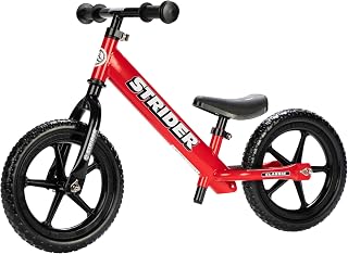 Strider 12” Classic Bike - No Pedal Balance Bicycle for Kids 1 to 3 Years - Includes Built-In Footrest, Handlebar Grips & Flat-Free Tires