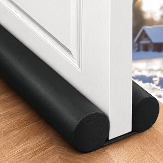 MAXTID Under Door Draft Stopper for Bottom of Doors 38" Black | Door Blocker Noise Reduce Light Cold Air Guard Breeze Sound Proof Door Sweep Door Seal Insulation Strip Gap Filler