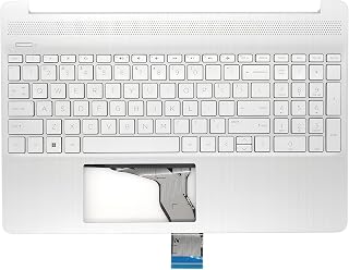 Jxjslp Replacement Upper Case Palmrest for HP 15T-DY 15-DY 15-EF 15Z-EF 15s-eq 15s-fq 15s-er 15s-fr Series Laptop Top Cover Non-Backlit Keyboard Assembly M17184-001 L63578-001 Natural Silver
