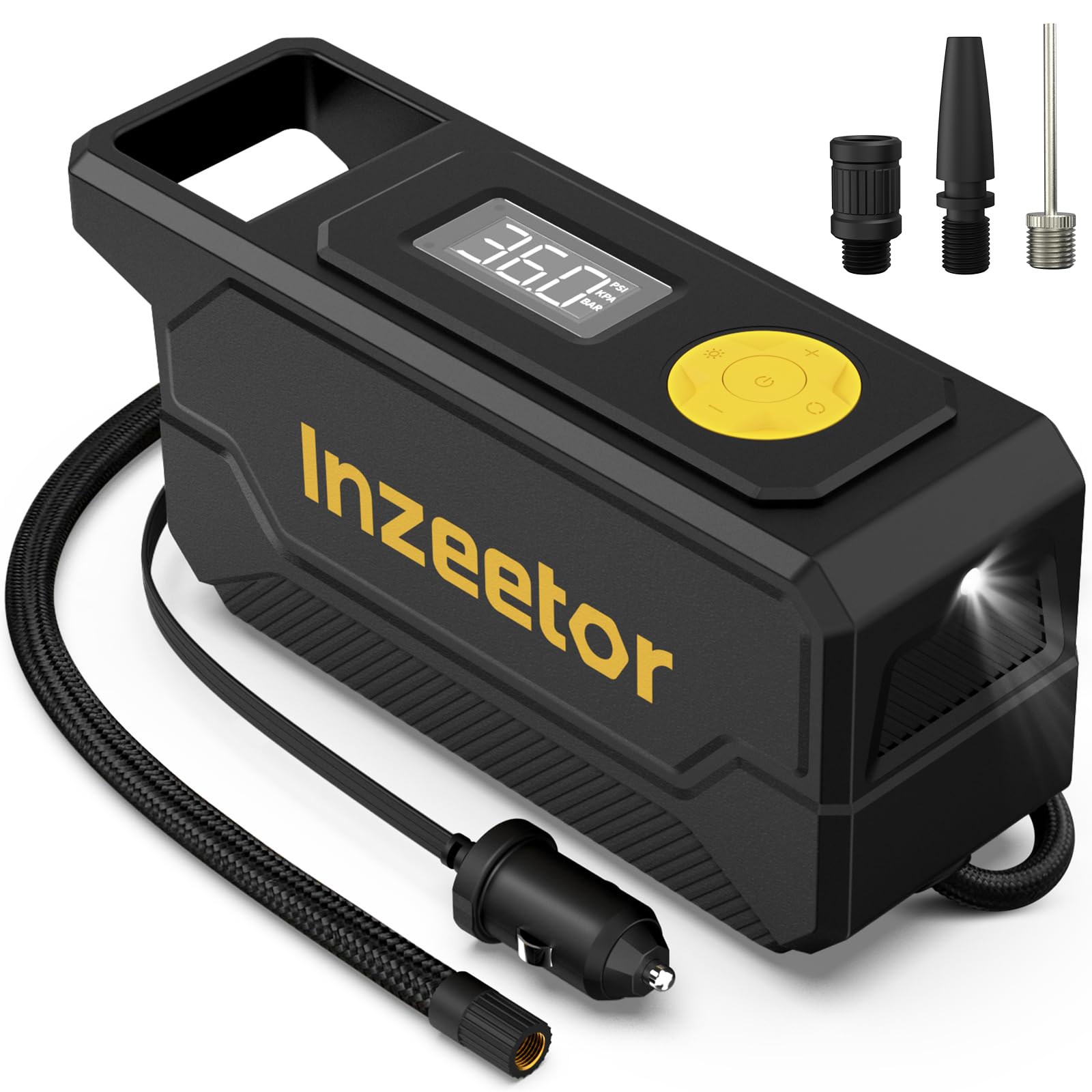 150 PSI Tire Inflator Portable Air Compressor with Digital Pressure, Black | 12V