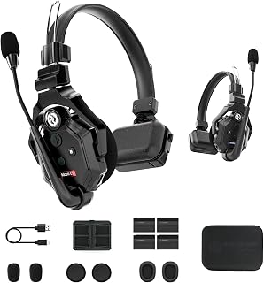 Hollyland Solidcom C1 Wireless Headset Intercom System 2-Person Full Duplex 1100ft Team Communication Group Talk Single-Ear Headset with 1 Master & 1 Remote Headset