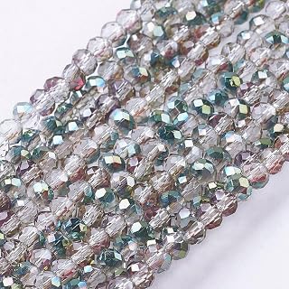 1350 Pieces 3x2mm Rondelle Faceted Glass Beads Mini Crystal Loose Spacer Beads for DIY Friendship Bracelets Necklaces Beading Crafts Making