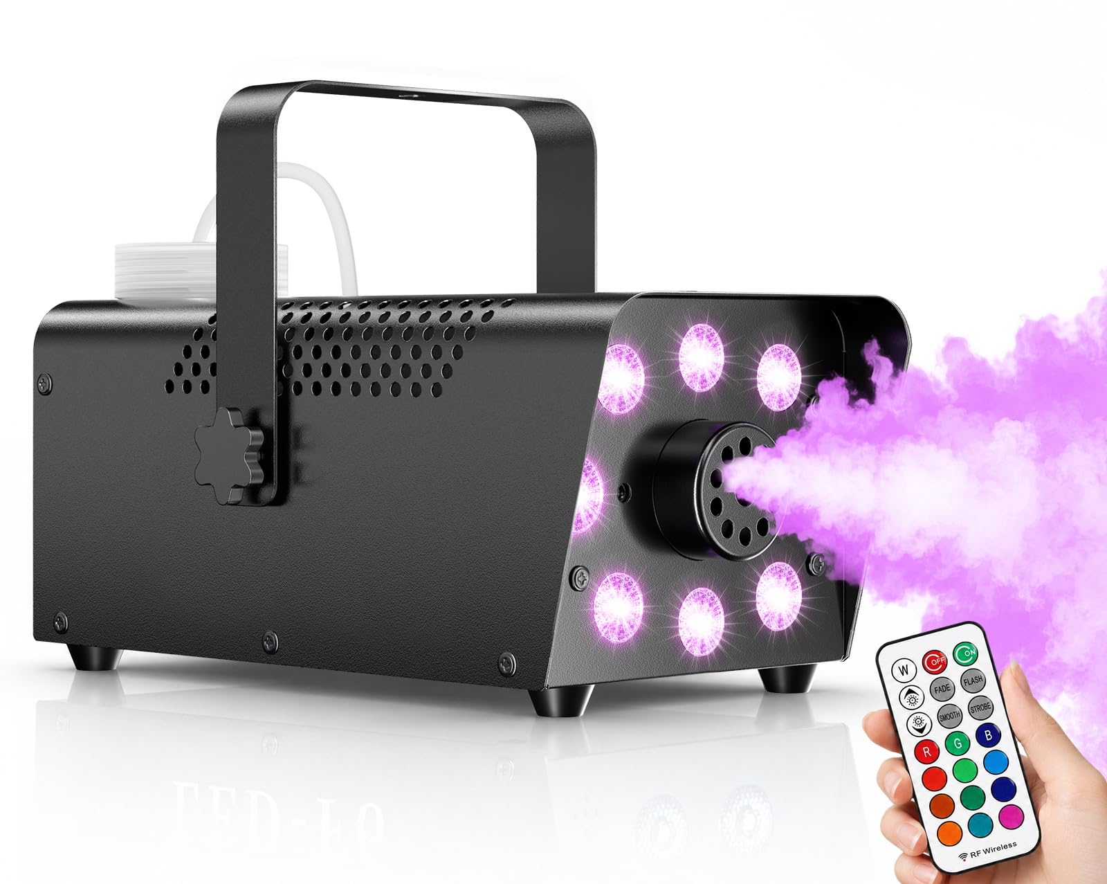 Dashsafe 1200W Fog Machine, 6000CFM for Halloween, RGB, Auto Mode & Remote | 13-