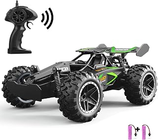 SZJJX Remote Control Cars – 2.4GHz High-Speed RC Car for Kids, 15KM/H+ 2WD Off-Road Car with 2 Rechargeable Batteries, Electric Remote Control Truck Toy for Boys & Girls Gifts (Green)